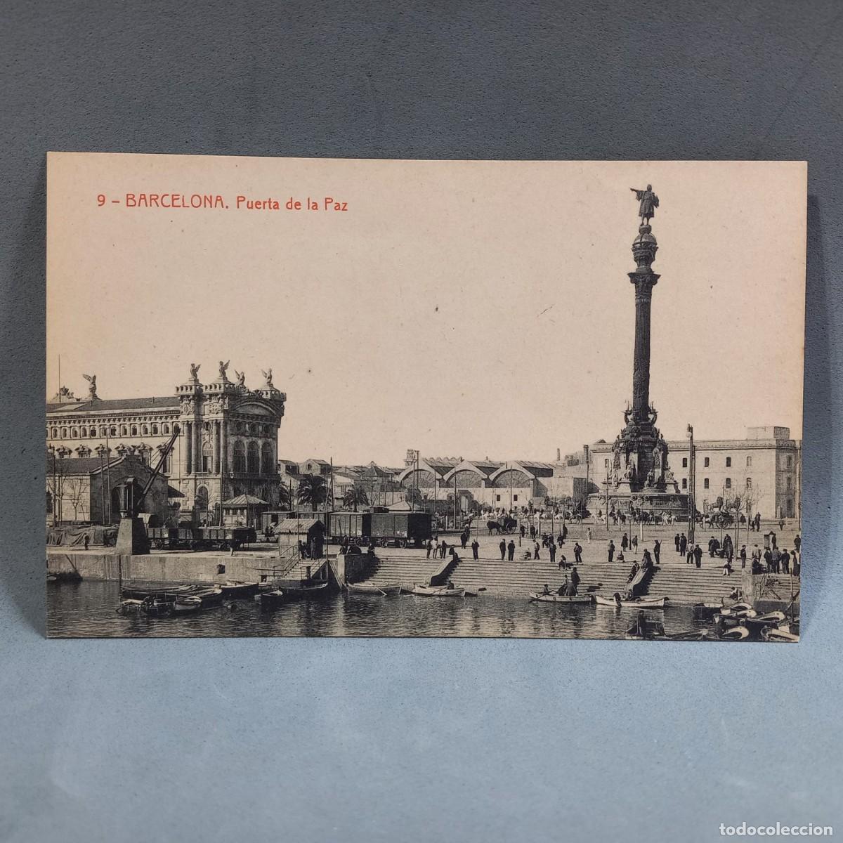Postkarten: Antigua postal. 9 Barcelona. Puerta de la Paz. Fototipia Thomas