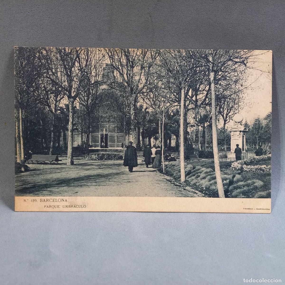 Postkarten: Antigua postal. 109 Barcelona. Parque umbr&aacute;culo