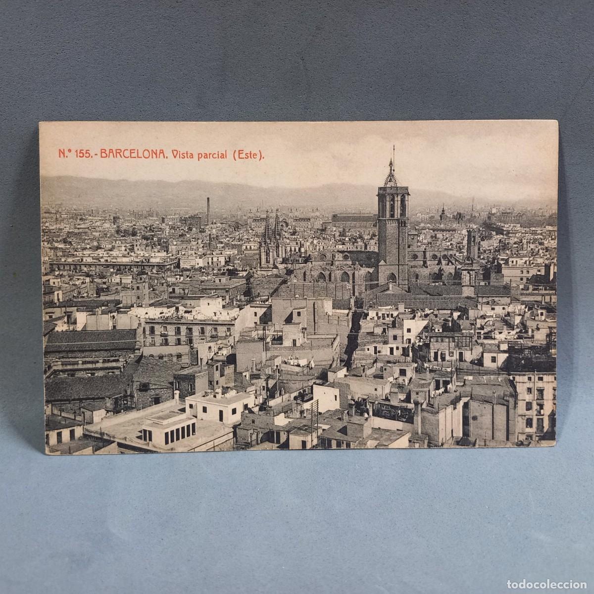 Postkarten: Antigua postal. 155. Barcelona. Vista parcial (Este). Thomas
