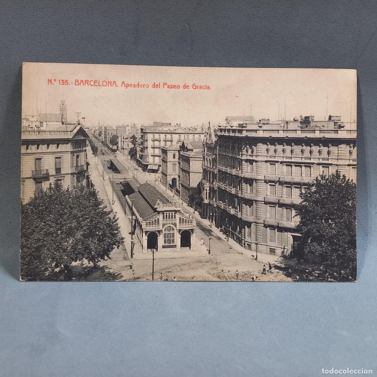 Postkarten: Antigua postal. 135. Barcelona. Apeadero del Paseo de Gracia. Thomas