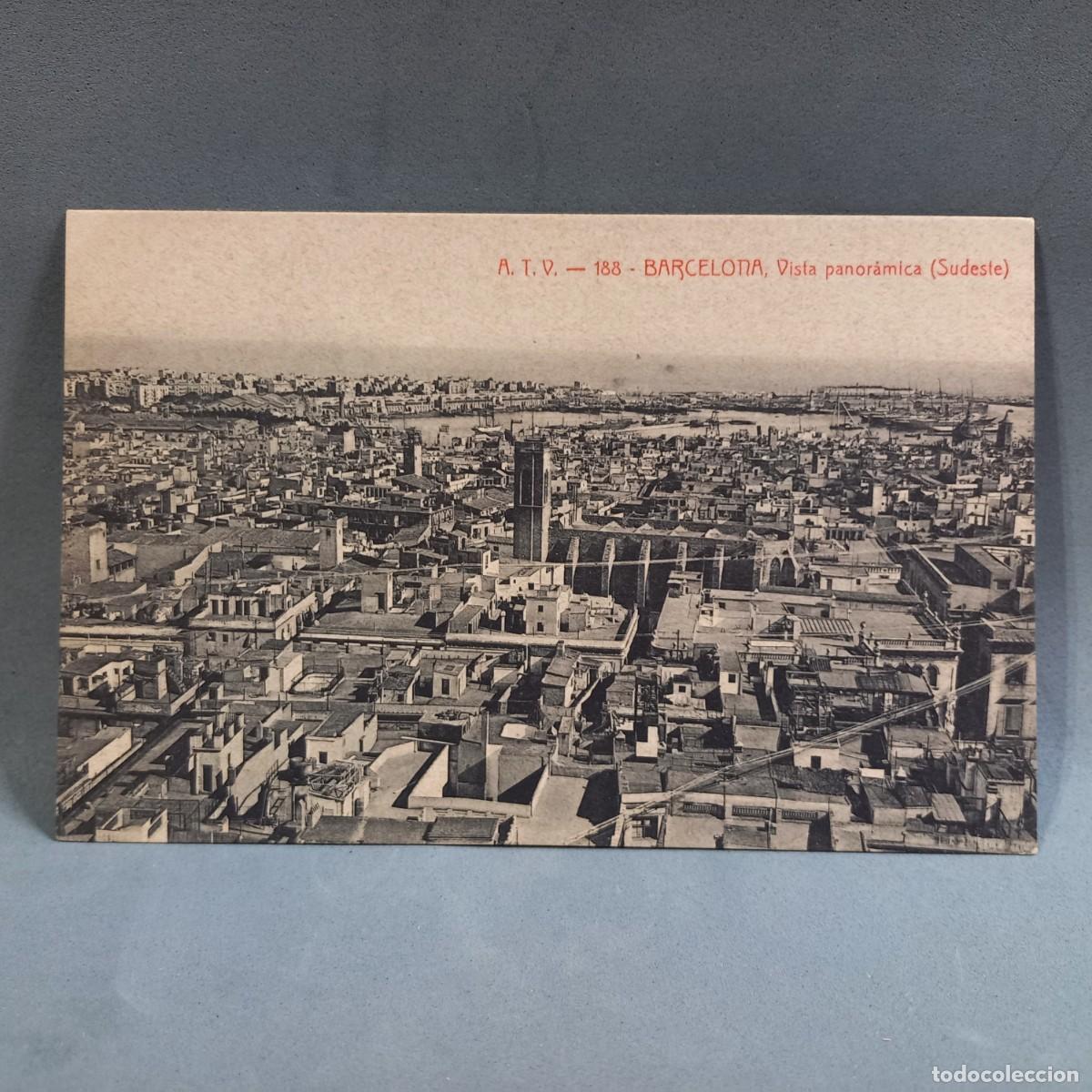 Postkarten: Antigua postal. Barcelona. A.T.V. Alejandro Toldr&aacute; Viaz&oacute;. 188 Vista panor&aacute;mica (Sudeste)