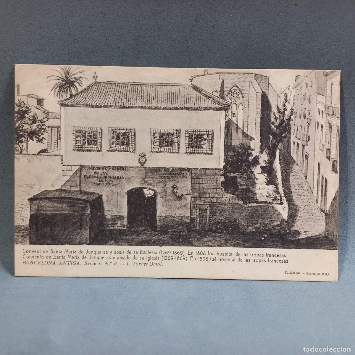 Postais: Antigua postal Thomas. Barcelona antiga. Convent de Santa MAria de Junqueras y absis de sa Esglesia