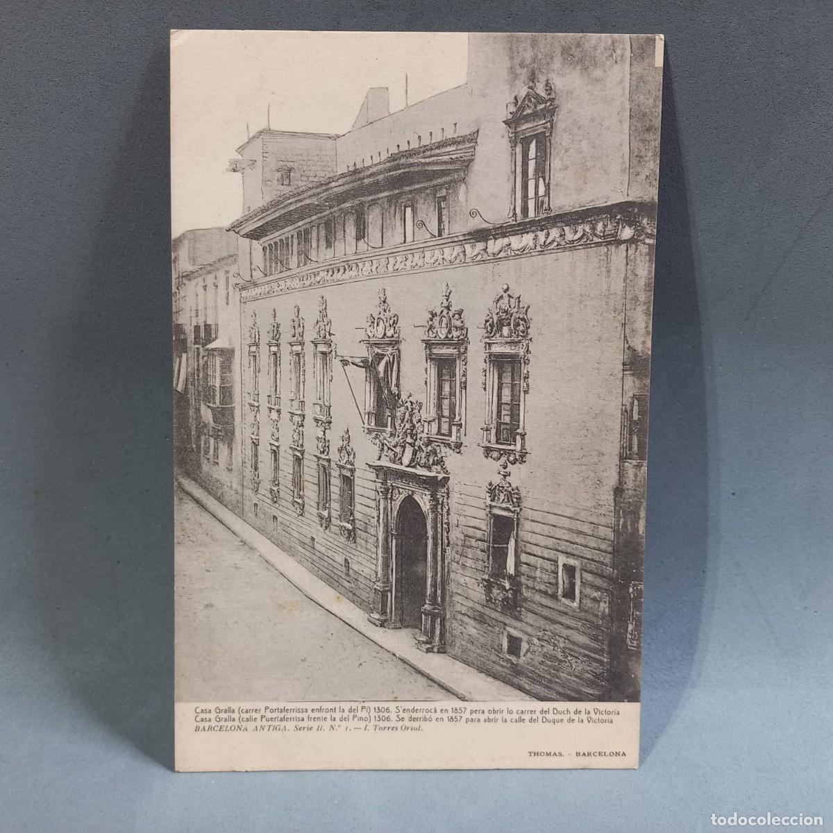 Postais: Antigua postal Thomas. Barcelona antiga. Casa Gralla (carrer Portaferrissa endront la del Pi)