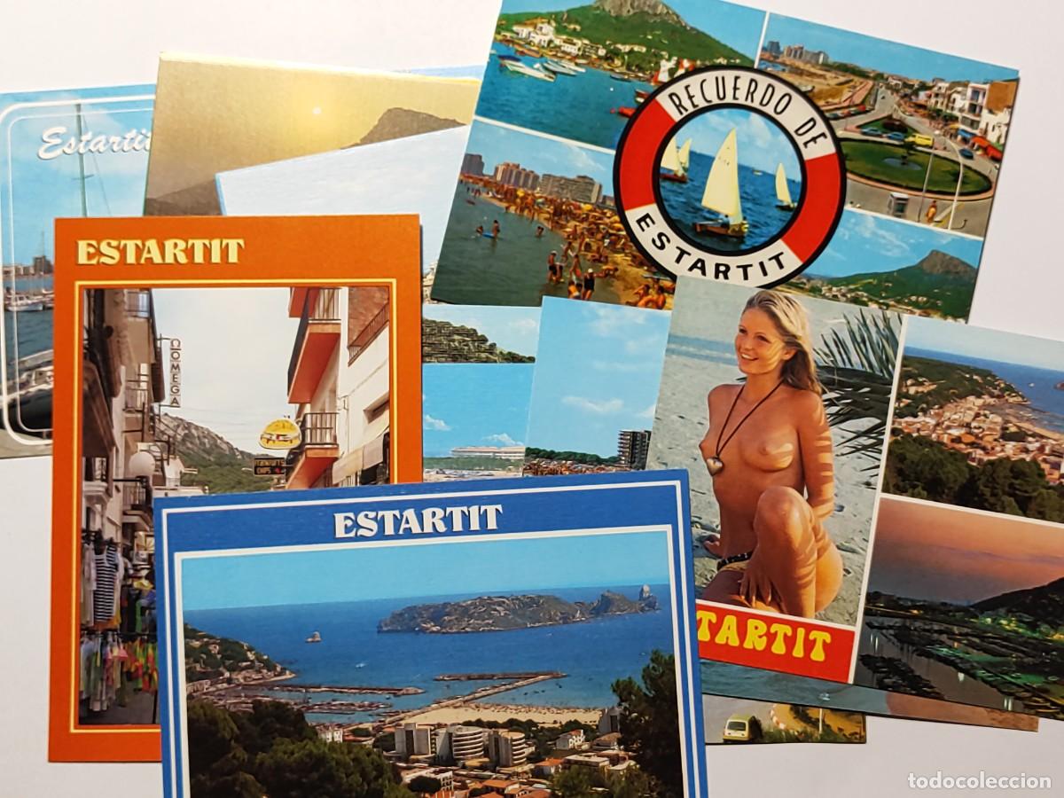 Postales: Lote 14 postales ESTARTIT, COSTA BRAVA, Club N&aacute;utico , playa, islas Medas, chica sexi, vista general