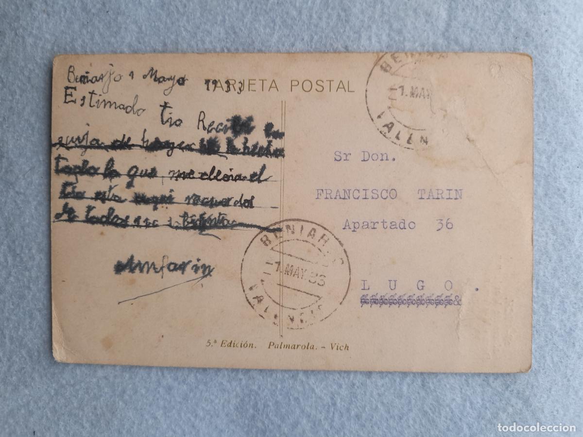 Postales: Vich. Palacio de Masferrer. Escrita en 1933. - Foto 2