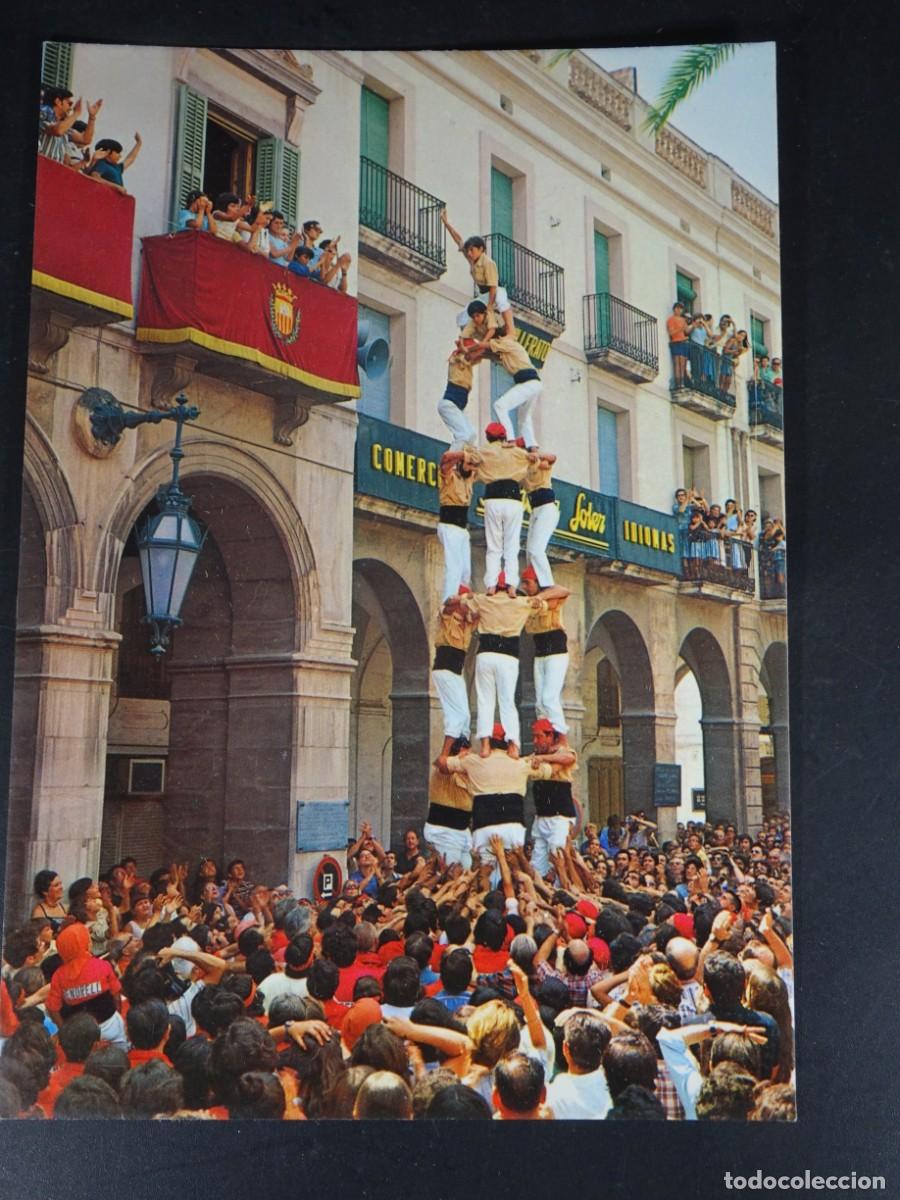 Postales: ANTIGUA POSTAL CPSM, VILANOVA I LA GELTR&Uacute;, ELS BORDEGASSOS, CASTELLERS, VER FOTOS