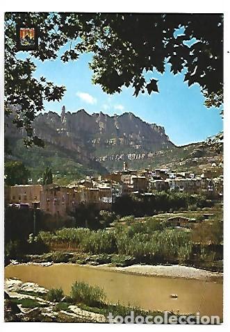 Postales: VISTA PARCIAL, AL FONDO MONTSERRAT.- MONISTROL DE MONTSERRAT / BARCELONA