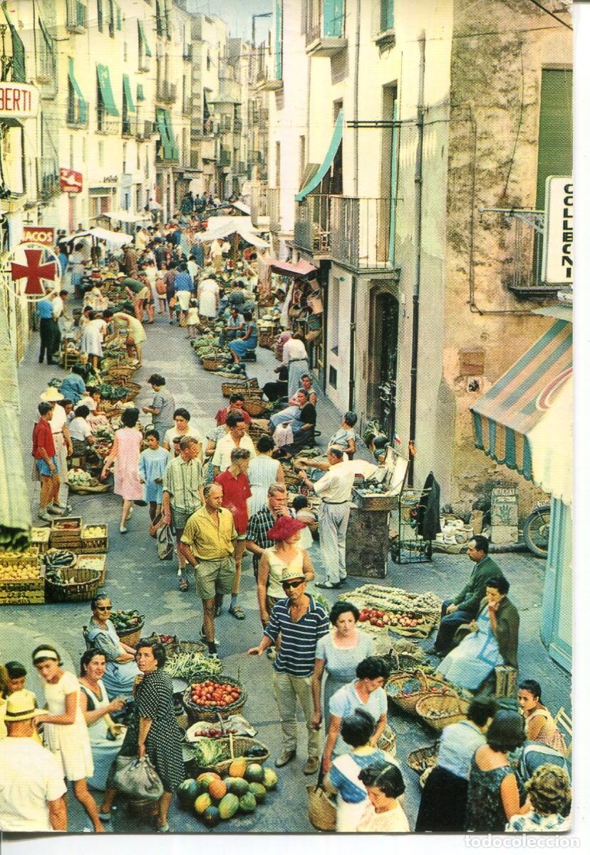 Postales: COSTA BRAVA-PALAMOS-VISTA DEL MERCADILLO- A&Ntilde;OS 60