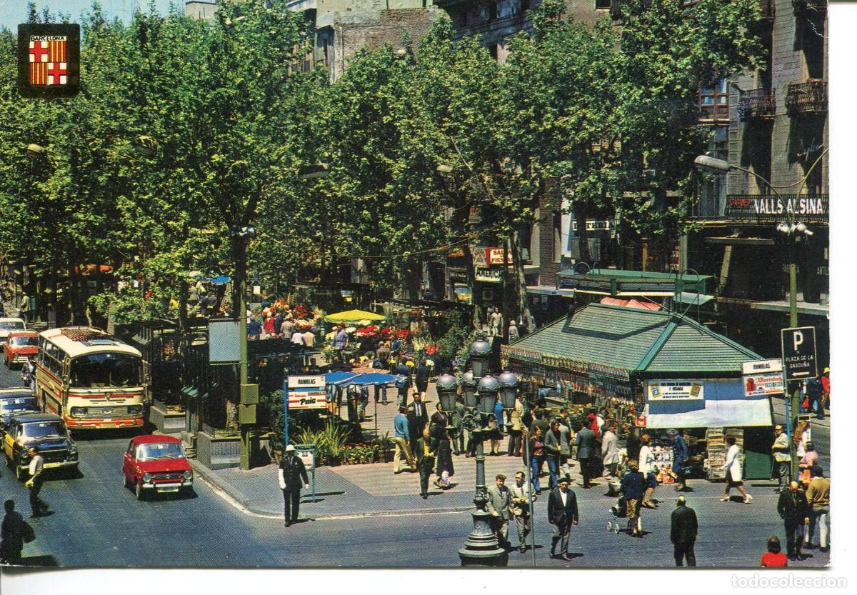 Cartes Postales: BARCELONA- LAS RAMBLAS- A&Ntilde;OS 60