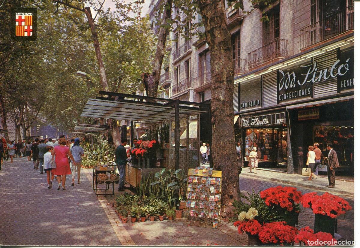 Postkarten: BARCELONA-RAMBLA DE LAS FLORES-CAMISERIA PINTO-A&Ntilde;OS 60