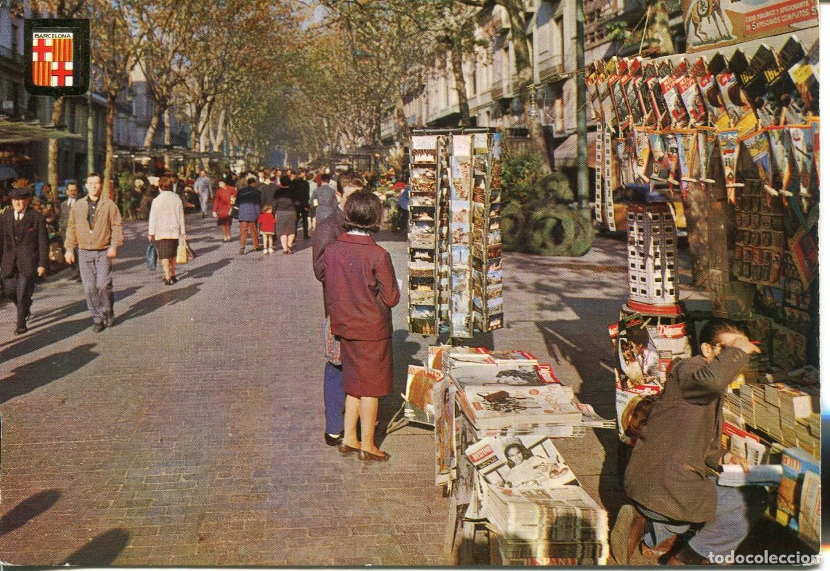 Postkarten: BARCELONA-RAMBLAS-QUIOSCO-A&Ntilde;OS 60