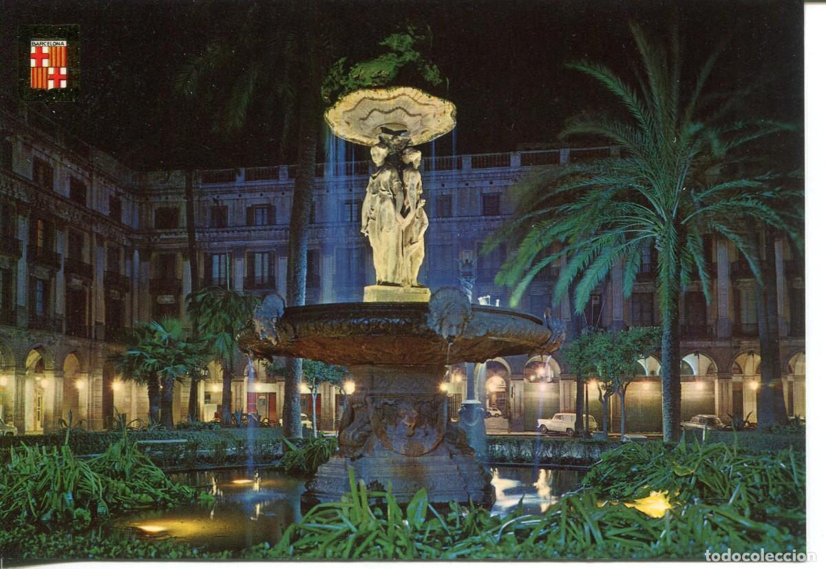 Postkarten: BARCELONA-PLAZA REAL NOCTURNA-A&Ntilde;OS 60