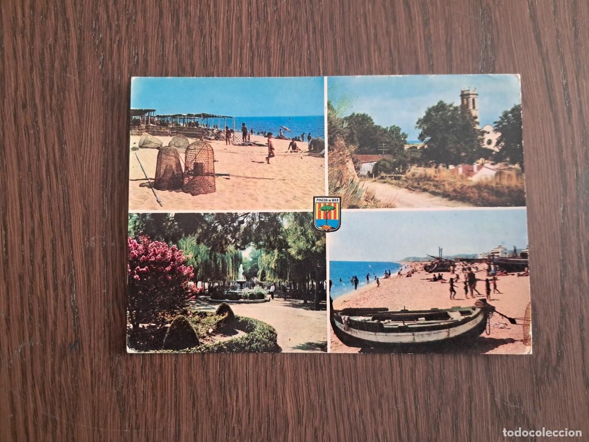 Postales: postal de Espa&ntilde;a, diferentes vistas de Pineda, Costa Dorada, a&ntilde;o 1963.