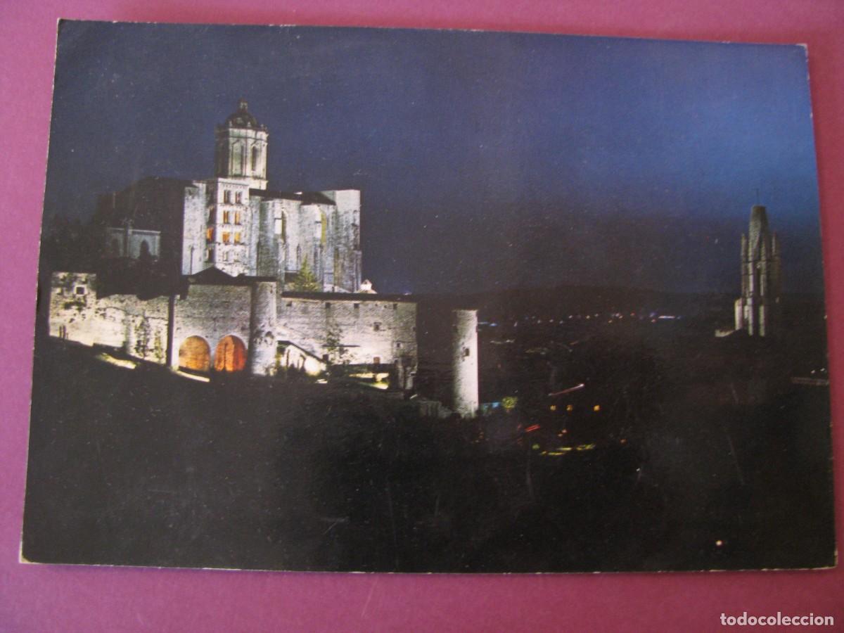 Postales: POSTAL DE GERONA DE NOCHE. CATEDRAL Y SAN FELIX. GARCIA GARRABELLA.