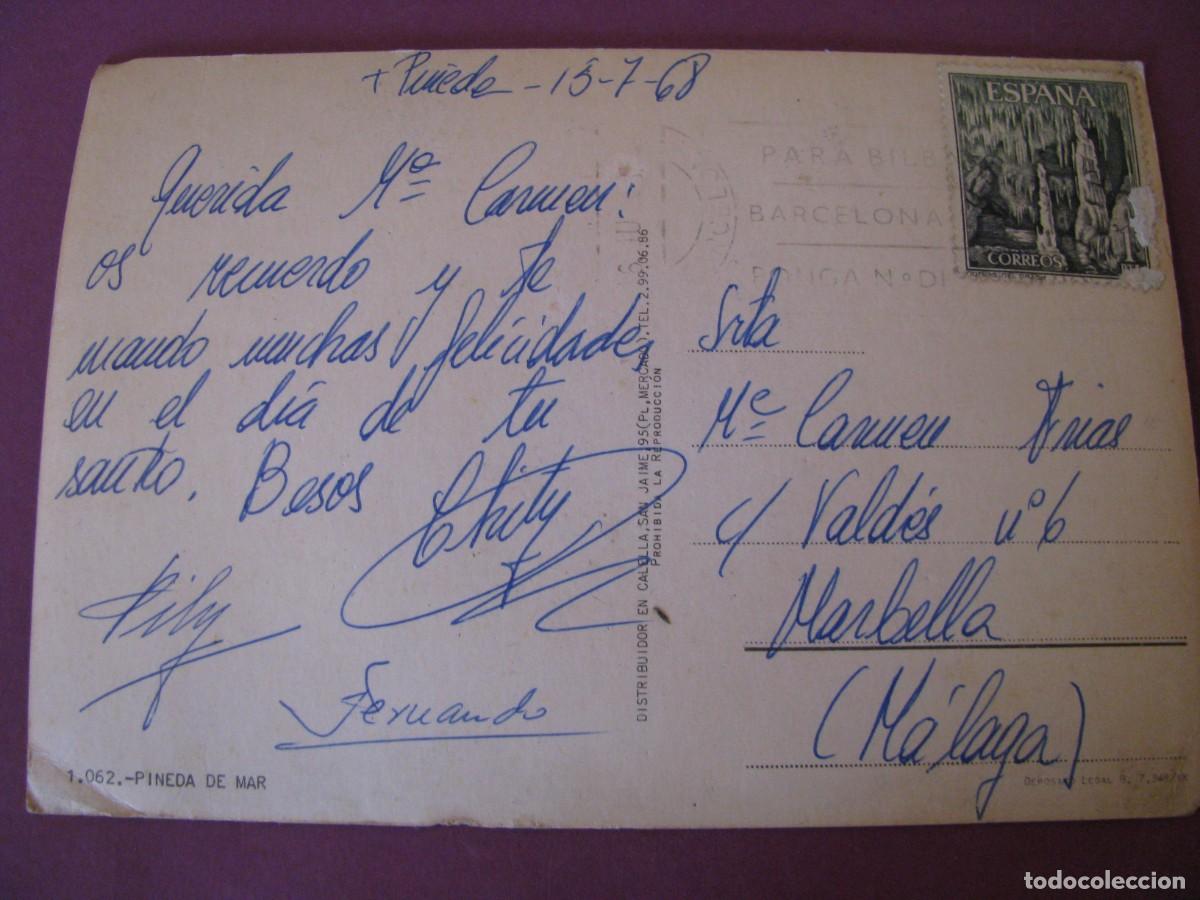 Postales: POSTAL DE PINEDA DE MAR. CIRCULADA 1968 - Foto 2