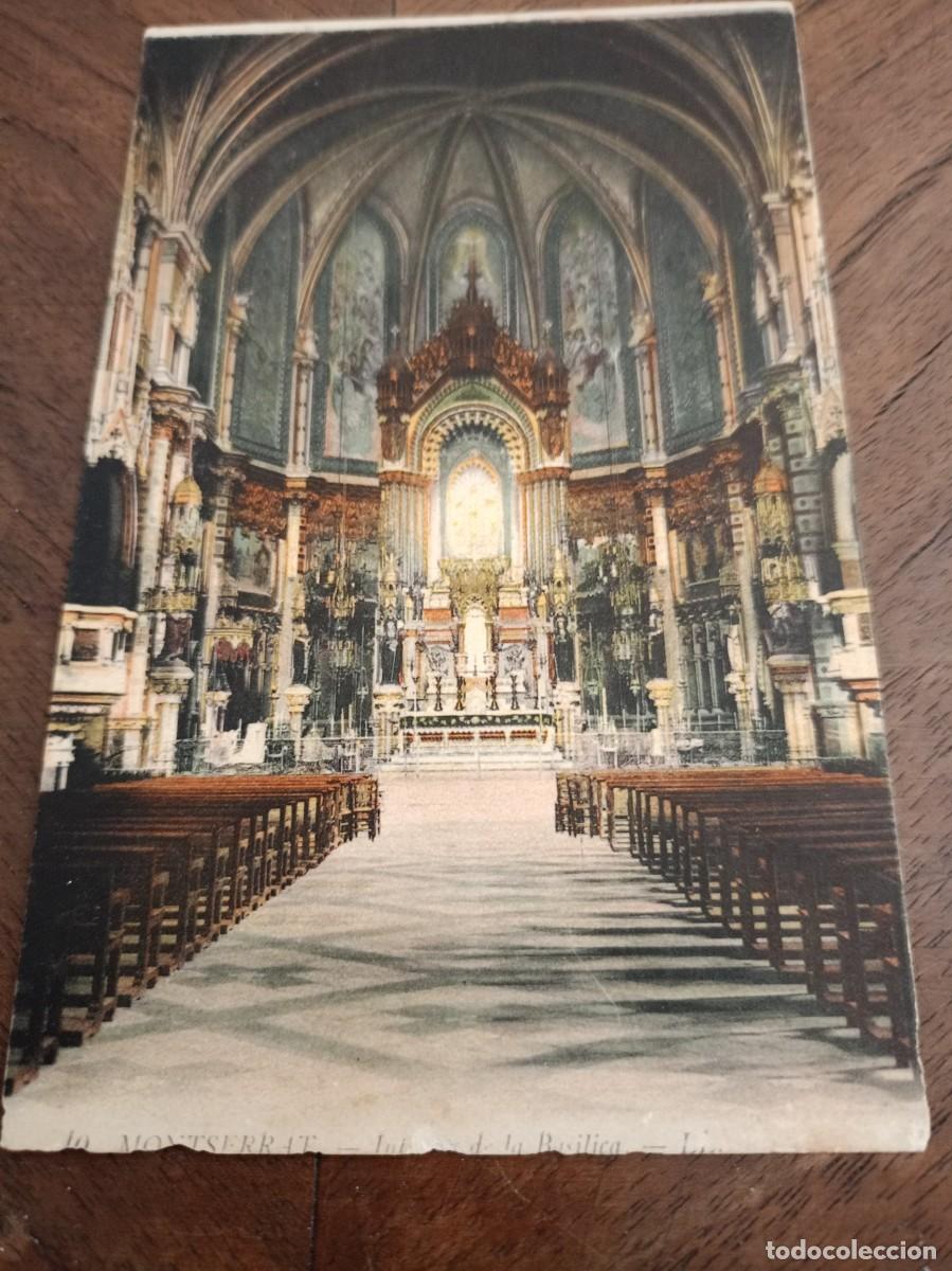 Postales: Postal interior de la bas&iacute;lica de Montserrat. CATALU&Ntilde;A