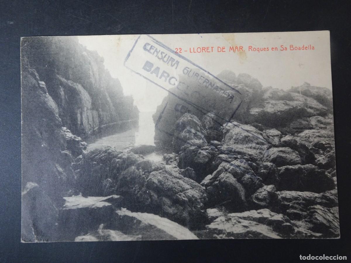 Postkarten: ANTIGUA POSTAL CPA, LLORET DE MAR, ROQUES EN SA BOADELLA, CENSURA GUBERNATIVA, VER FOTOS