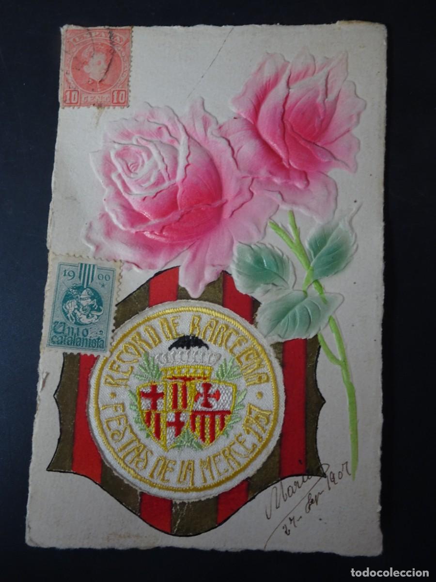 Cartoline: ANTIGUA POSTAL CPA, RECORD DE BARCELONA, FESTES DE LA MERCE 1907, ESCUDO TELA, VER FOTOS