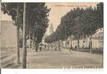 Postales: ANTIGUA POSTAL 8 VENDRELL PASSEIG DEL 4 DE MAR&Ccedil; 4201 FOTOTIPIA THOMAS 1918