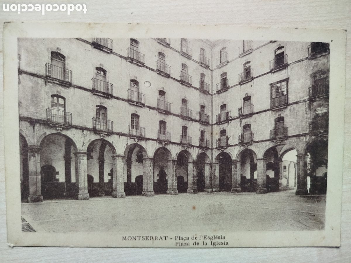 Postales: Montserrat. Pla&ccedil;a de l'esgl&eacute;sia