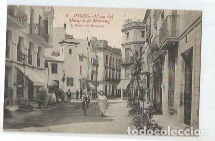 Cartes Postales: ANTIGUA POSTAL 6 SITGES PLAZA DEL MARQUES DE MONROIG L ROISIN