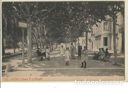 Cartes Postales: ANTIGUA POSTAL 12 SITGES PASEO PI Y MARAGALL