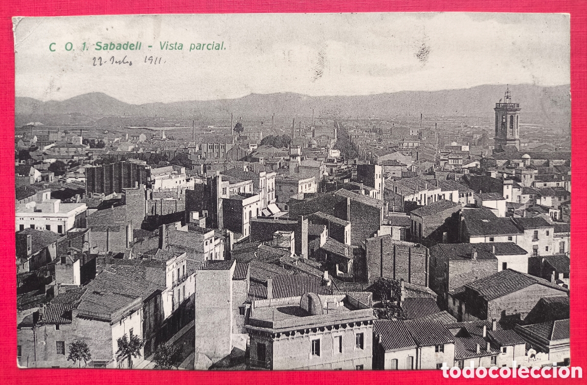 Cartes Postales: SABADELL ANTIGUA POSTAL SELLADA 1911