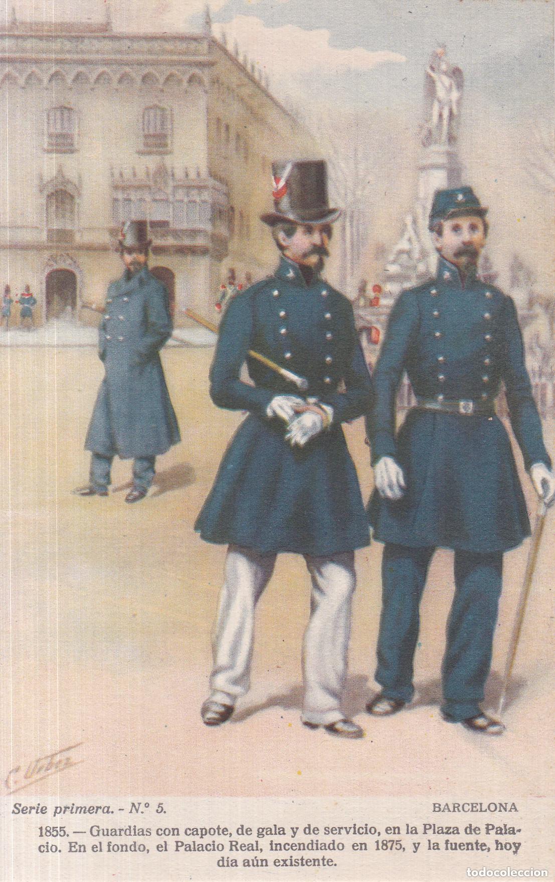 Postais: BARCELONA, 1855, GUARDIA URBANA, ILUSTRADOR: URBEZ - SERIE 1&ordf; N&ordm;5 - DORSO EN BLANCO