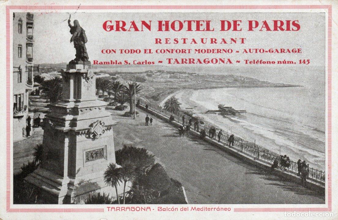 Cartes Postales: BONITA POSTAL - TARRAGONA - GRAN HOTEL DE PARIS - IMP. R. GABRIEL GIBERT