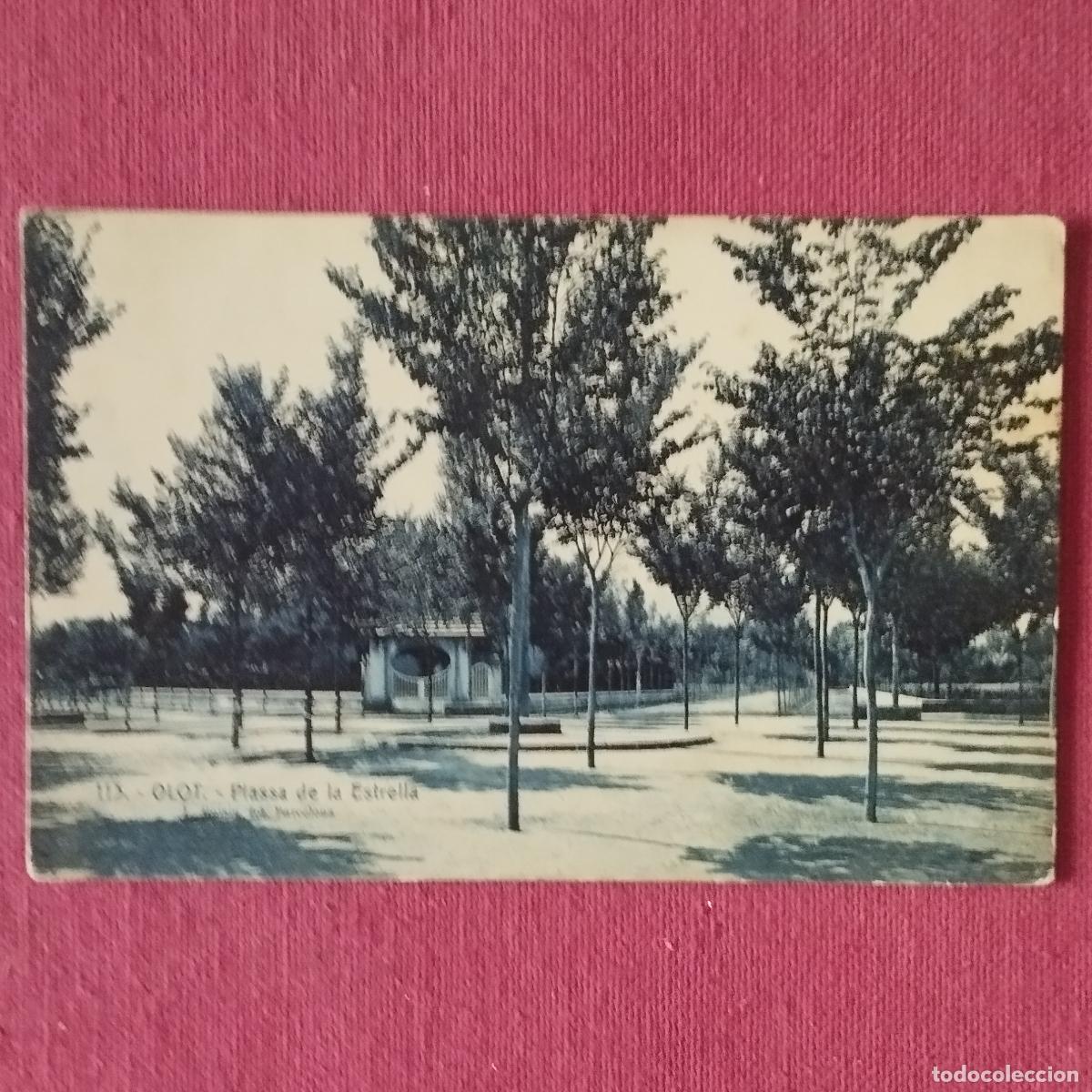 Postales: OLOT - PLASSA DE LA ESTRELLA - GIRONA - ESCRITA 1924