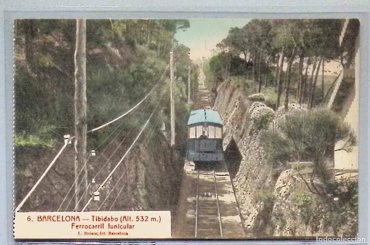Postais: BARCELONA. TIBIDABO. FERROCARRIL FUNICULAR.L. Roisin, fot&oacute;grafo. Barcelona