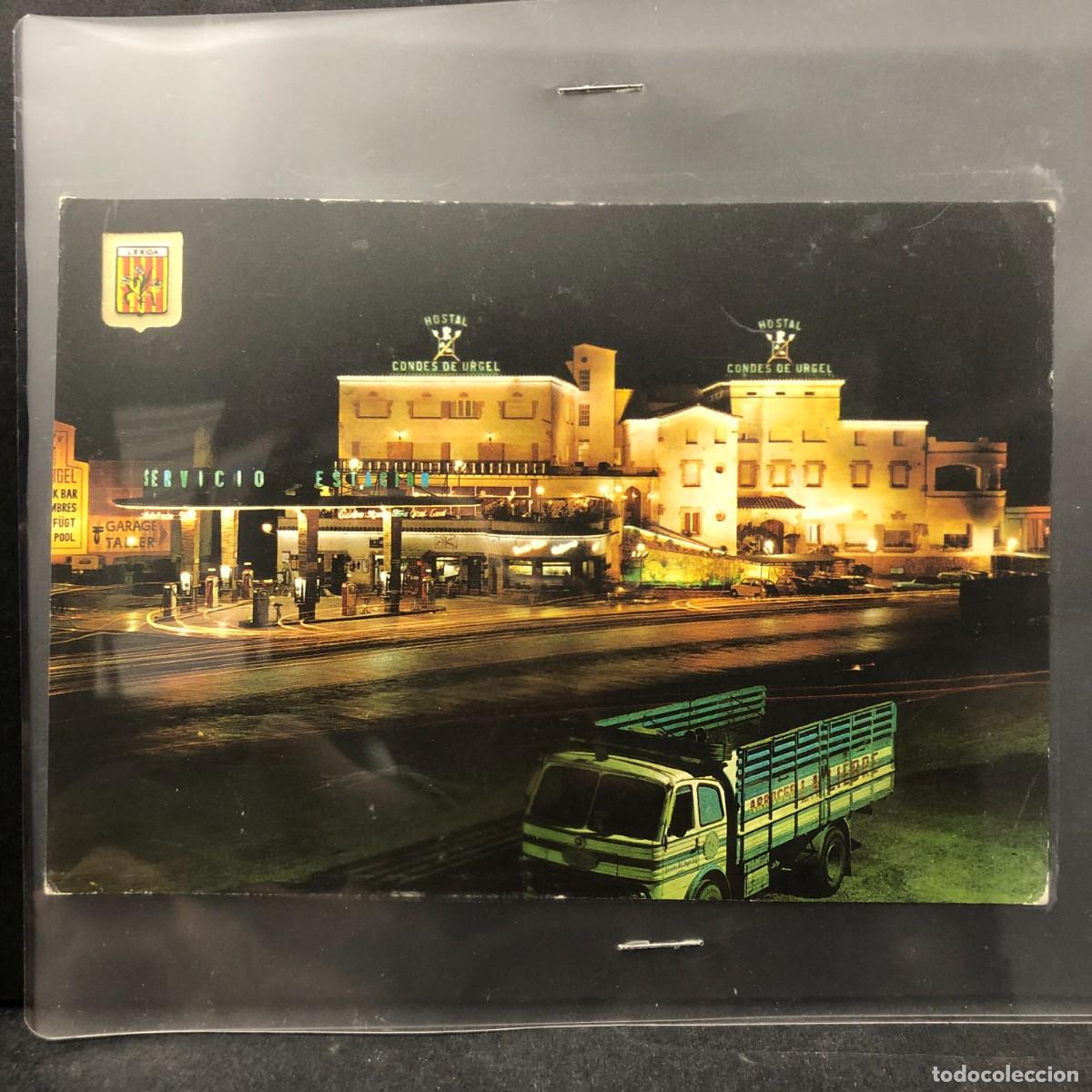 Cartoline: POSTAL - LLEIDA - HOSTAL CONDES DE URGEL - VISTA NOCTURNA - 1382 - SOBERANAS - ESCUDO DE ORO / 809