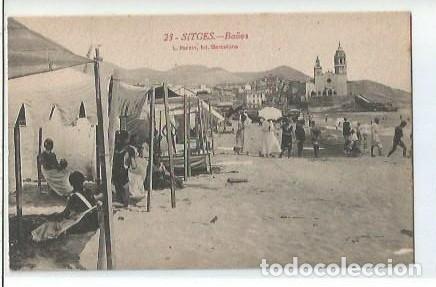 Postkarten: ANTIGUA POSTAL 23 SITGES BA&Ntilde;OS L ROISIN