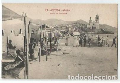 Cartes Postales: ANTIGUA POSTAL 23 SITGES BA&Ntilde;OS L ROISIN