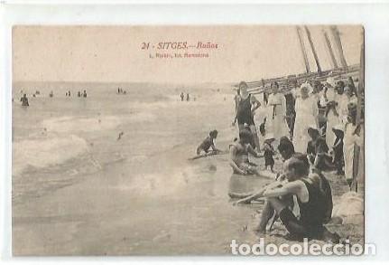 Postcards: ANTIGUA POSTAL 24 SITGES BA&Ntilde;OS L ROISIN
