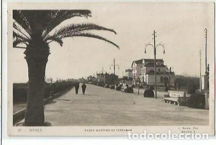 Postales: ANTIGUA POSTAL 37 SITGES PASEO MARITIMO DE TERRAMAR L ROISIN