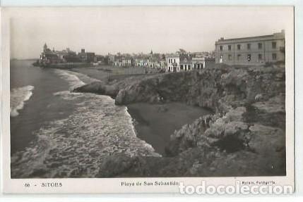 Cartoline: ANTIGUA POSTAL 66 SITGES PLAYA DE SAN SEBASTIAN L ROISIN