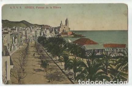 Postais: ANTIGUA POSTAL A T V 5 SITGES PASEOS DE LA RIBERA