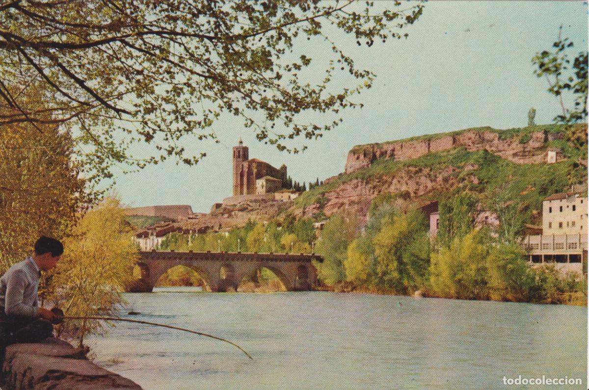 Postcards: BALAGUER (LLEIDA) VISTA DESDE EL RIO SEGRE - GR&Aacute;FICA MANEN - ESCRITA 1960