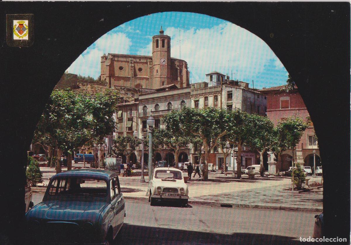Postcards: BALAGUER (LLEIDA) PLAZA MERCADAL, AL FONDO SANTA MARIA - ESCUDO DE ORO N&ordm;13 - S/C