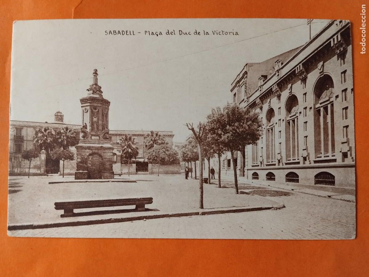 Cartes Postales: SABADELL PLAZA DEL DUC DE LA VICTORIA. HUECOGRABADO MUMBRU