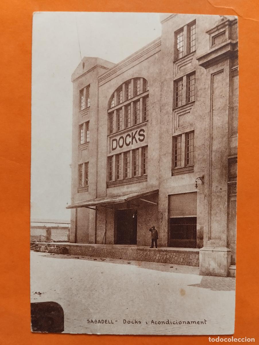 Cartes Postales: SABADELL (BARCELONA).- DOCKS I ACONDICIONAMENT HUECOGRABADO MUMBRU.