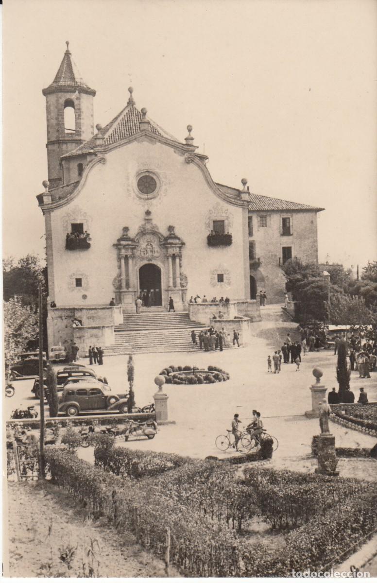 Postales: POSTAL FOTOGR&Aacute;FICA DE SANTUARI DE NTRA. SRA DE LA GLEVA . PLAZA Y FACHADA