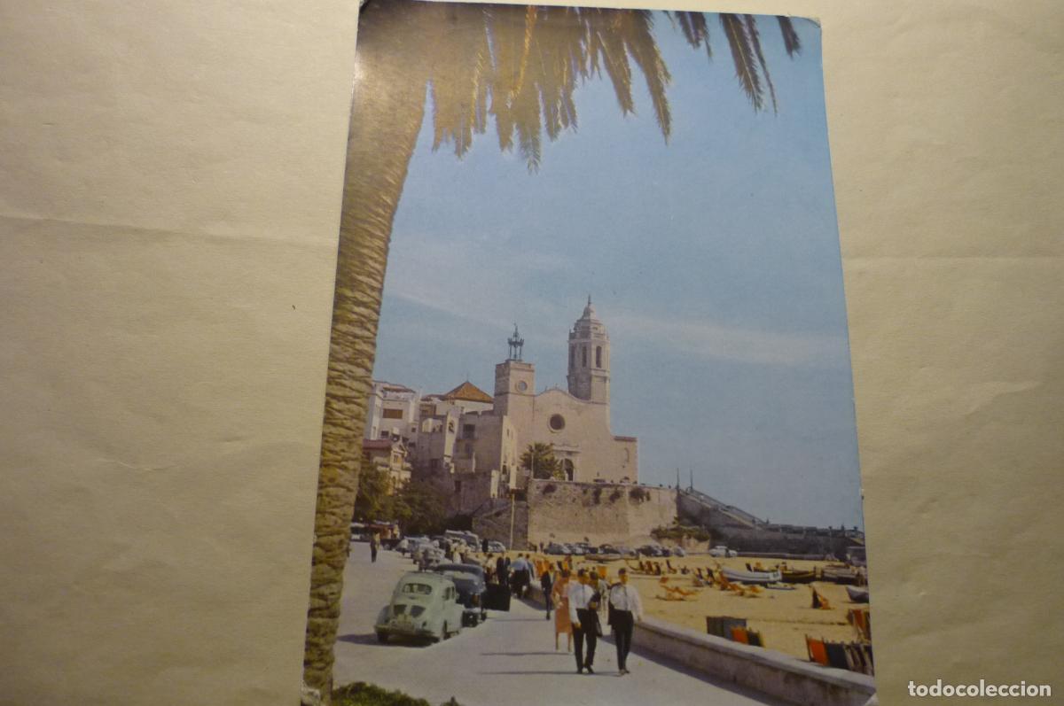 Postais: postal sitges paseo e iglesia pueblo