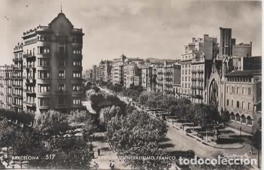Postales: BARCELONA ESCRITA AVENIDA GENERAL FRANCO