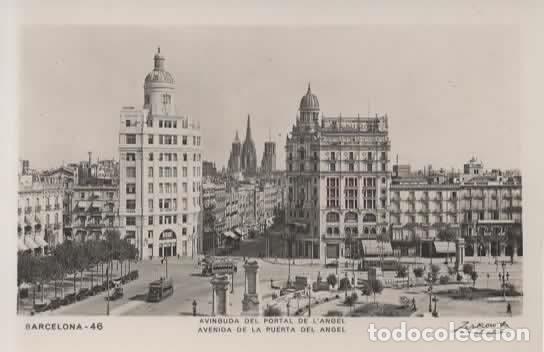 Postales: BARCELONA SIN ESCRIBIR AVENIDA DE LA PUERTA DEL ANGEL TRANVIA TRAM