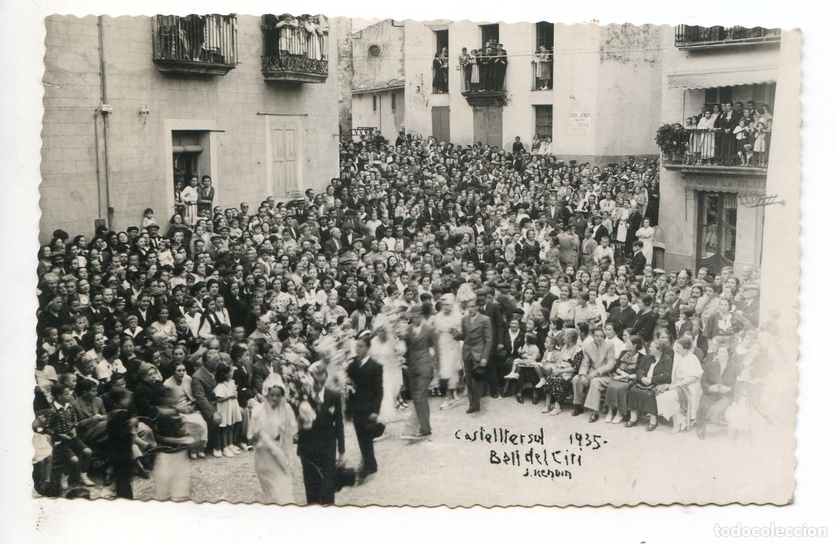 Postales: Castelltersol. 1935. Ball del Ciri. J. Renom, escrita sin circular, postal fotogr&aacute;fica muy rara