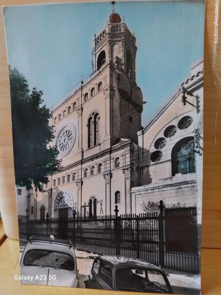 Cartoline: MATARO IGLESIA SANTA MARIA ED LUIS COICE CORCEGA 521 ESCRITA A&Ntilde;OS 50 60 COLOREADA SEAT 600 COCHES