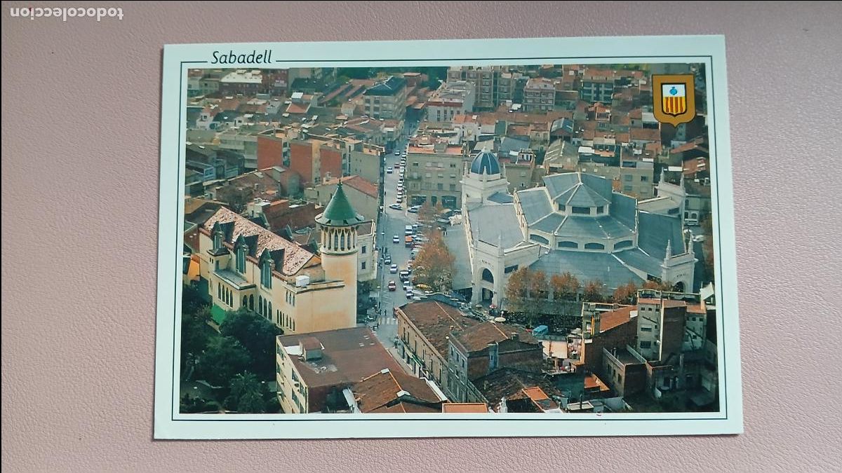 Postales: POSTAL SABADELL MERCAT I ESCOLA INDUSTRIAL - ESCUT D'OR N&ordm; 22 S/C