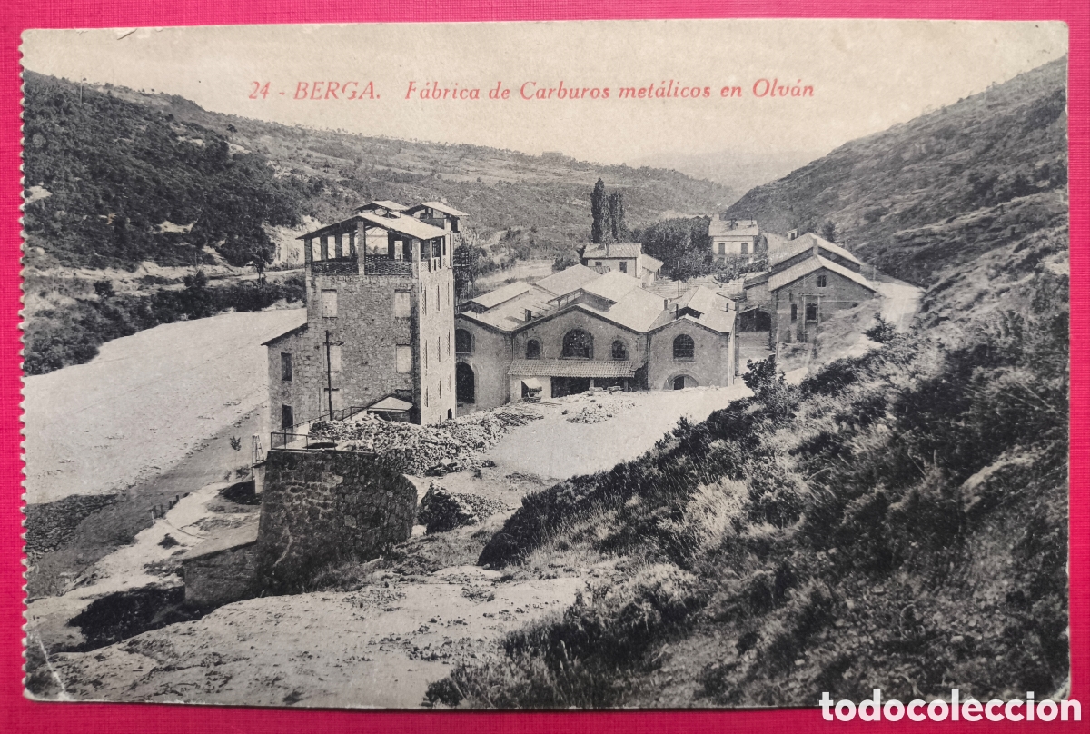 Postales: BERGA F&Agrave;BRICA CARBURS OLVAN POSTAL FOTOTIPIA C. 1915